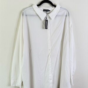 PrettyLittleThing Elegant White Button-Down Blouse